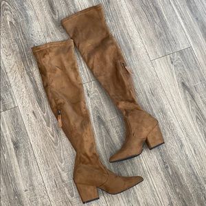 Thigh High Block Heel Boot
